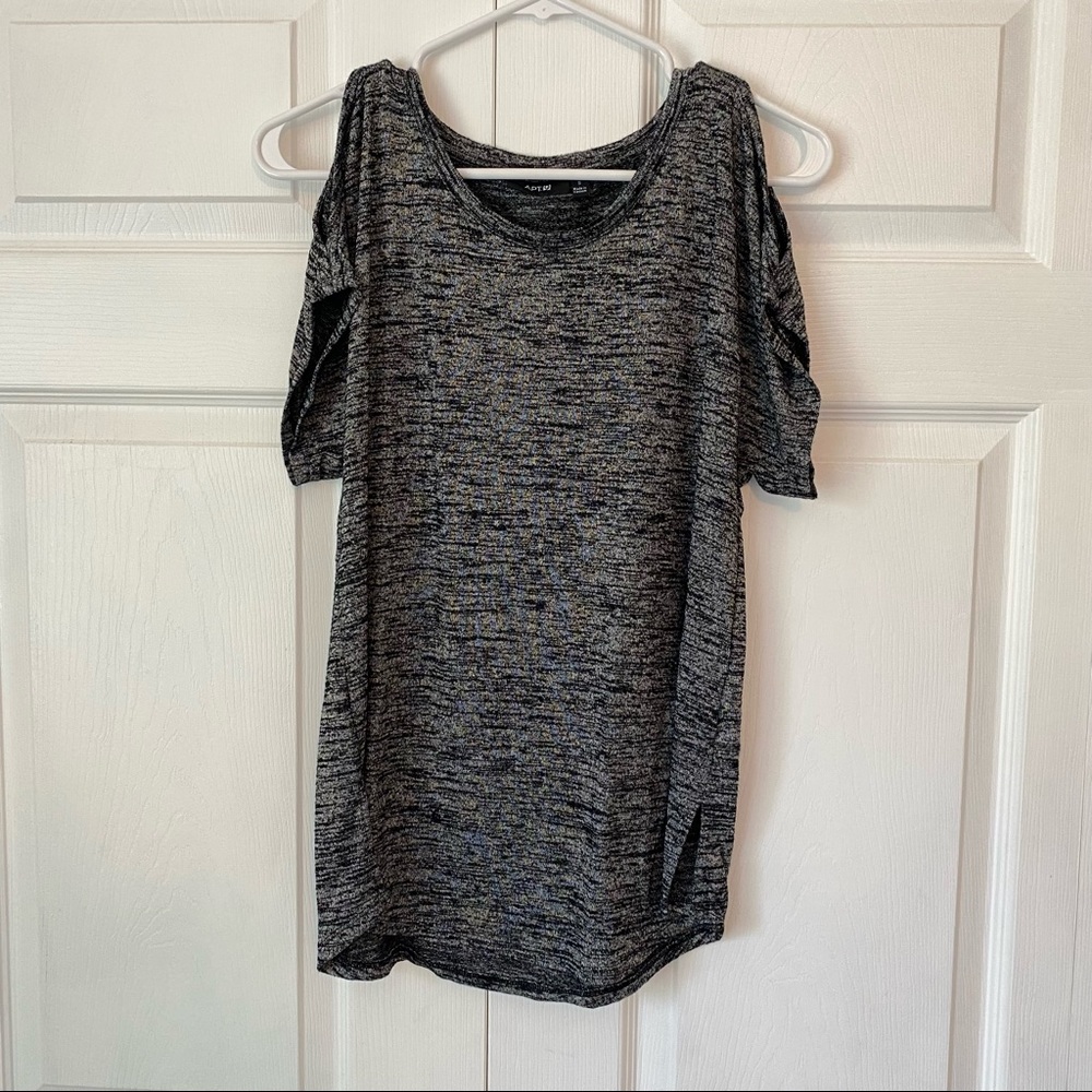 black cold-shoulder top